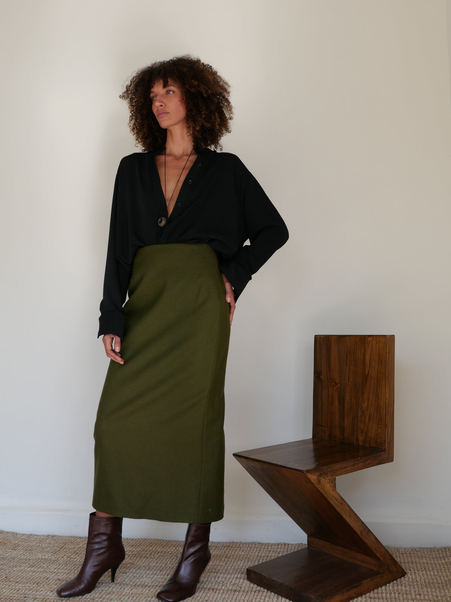 The Wool Ankle Skirt