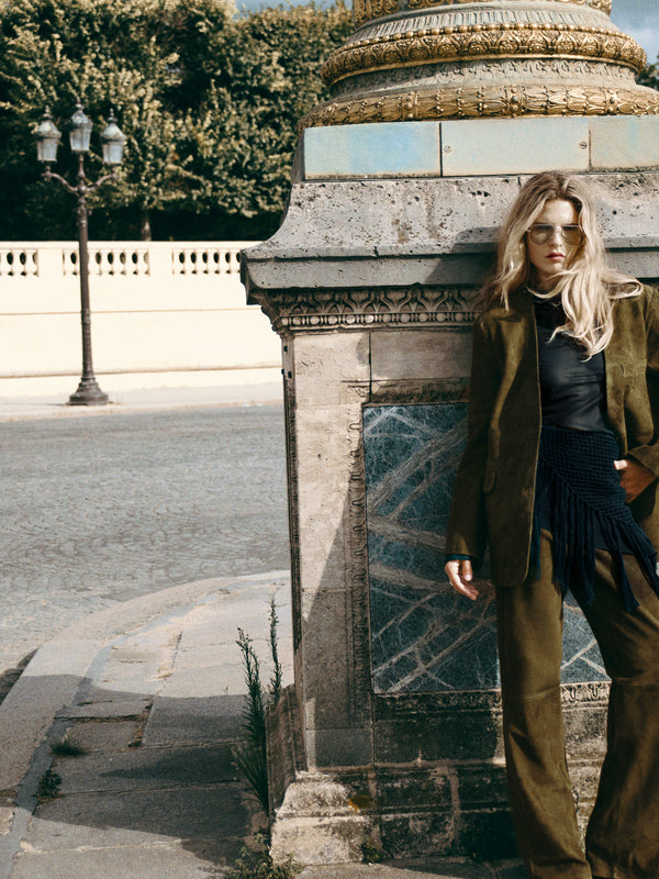 The Suede Low Rise Flare Trouser