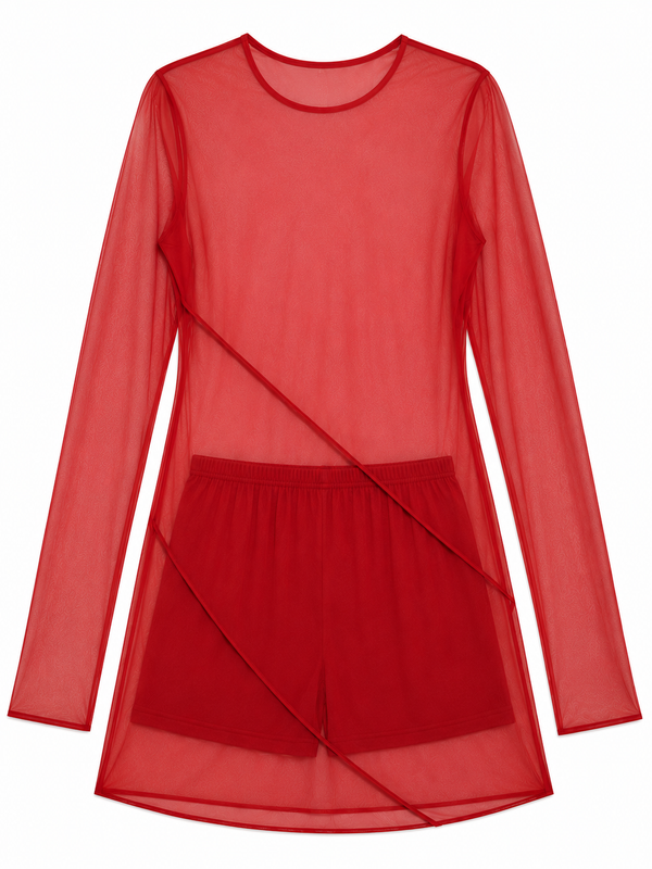 The Georgette Mini Seam Dress with Pull-On Short