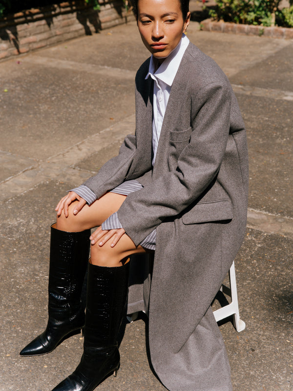 The Long Collarless Coat