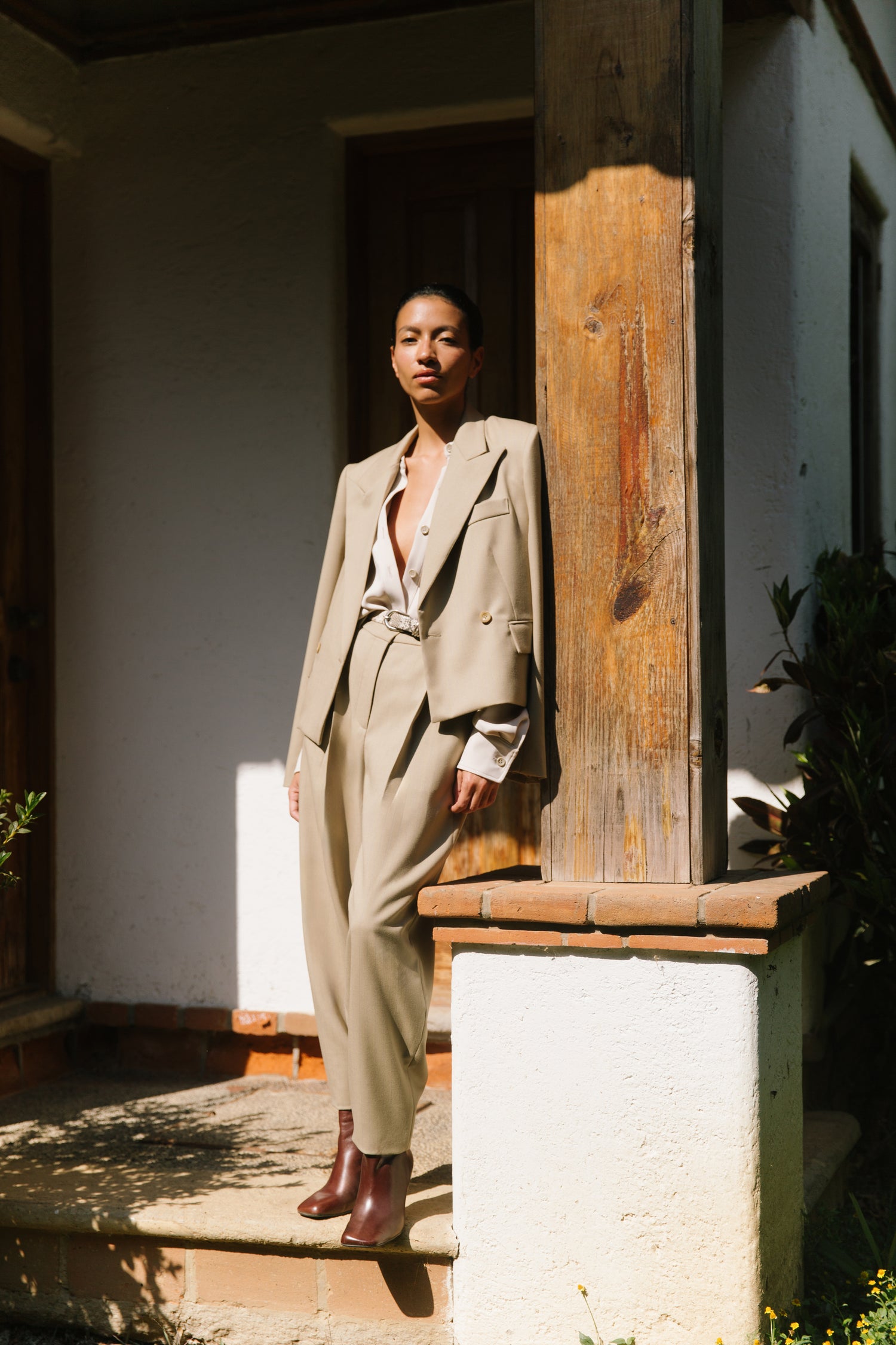 The Pinstripe Wool Barrel Trouser