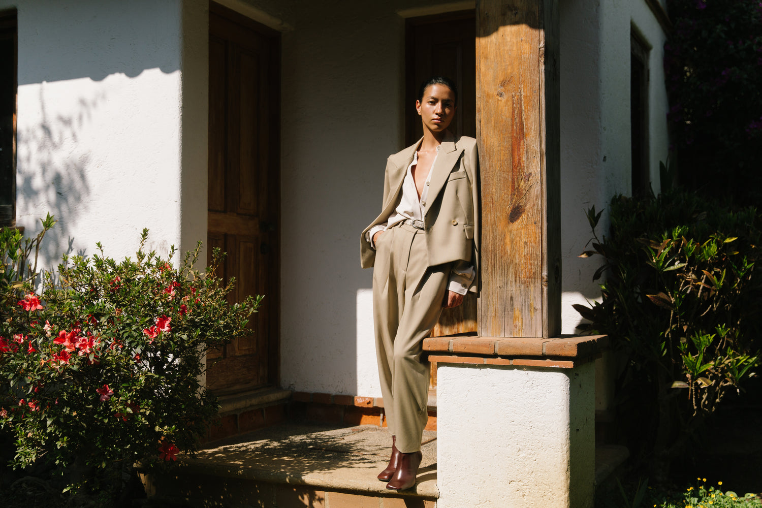 The Pinstripe Wool Barrel Trouser