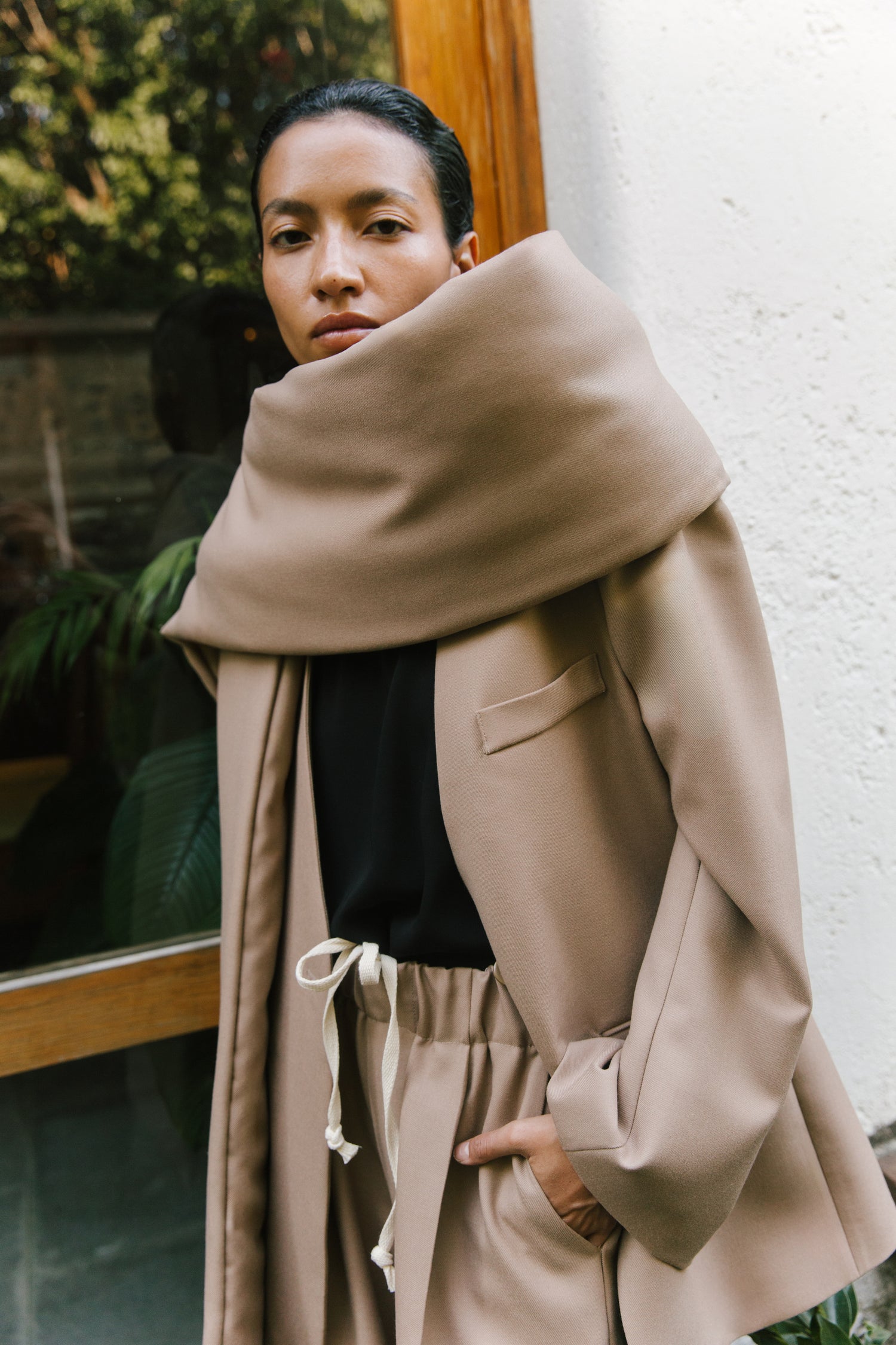 The Wool Collarless Blazer