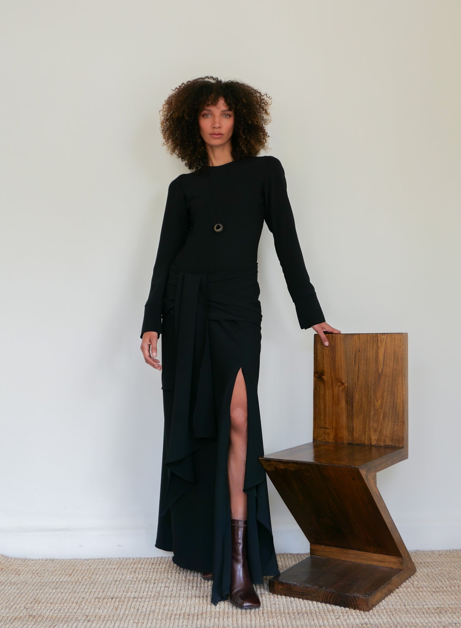 The Crepe Asymmetrical Bias Dress