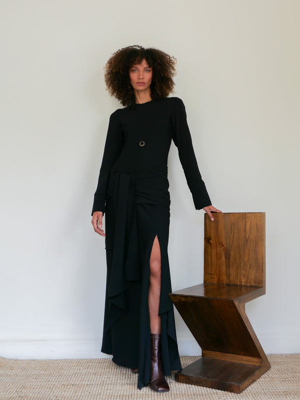The Crepe Asymmetrical Bias Dress