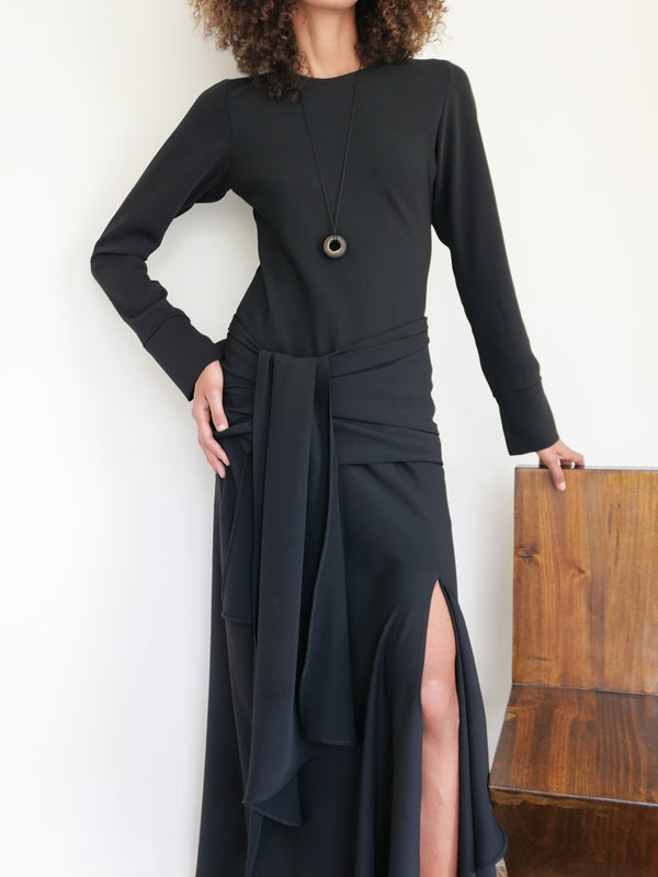 The Crepe Asymmetrical Bias Dress