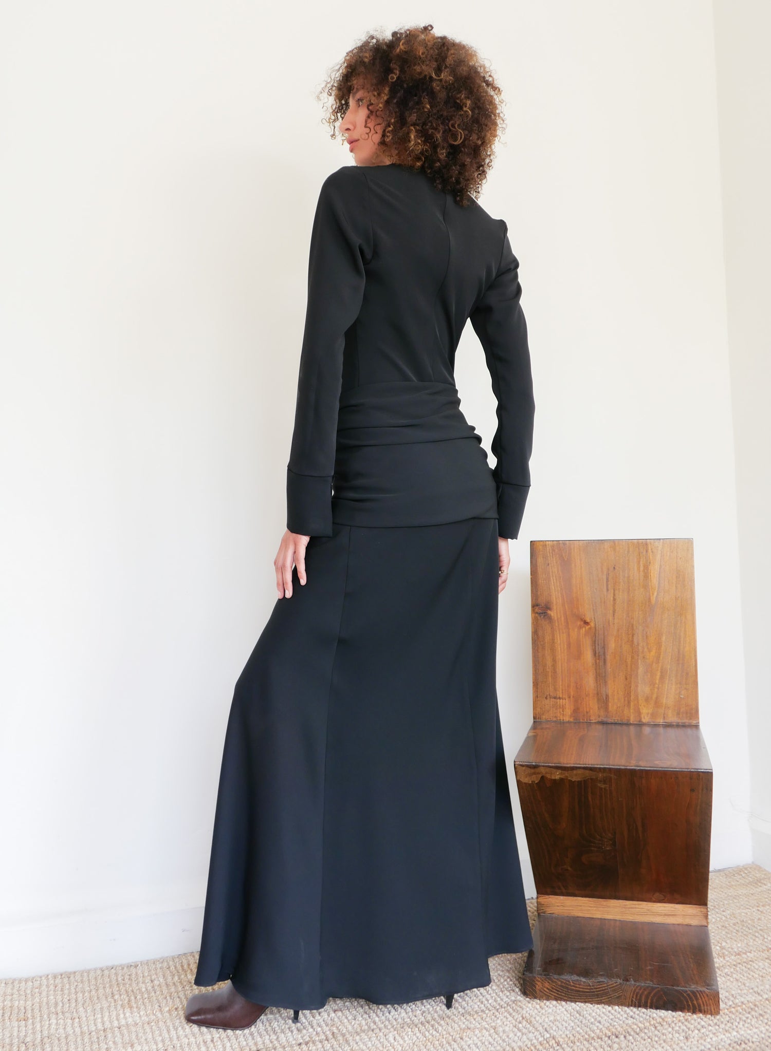 The Crepe Asymmetrical Bias Dress