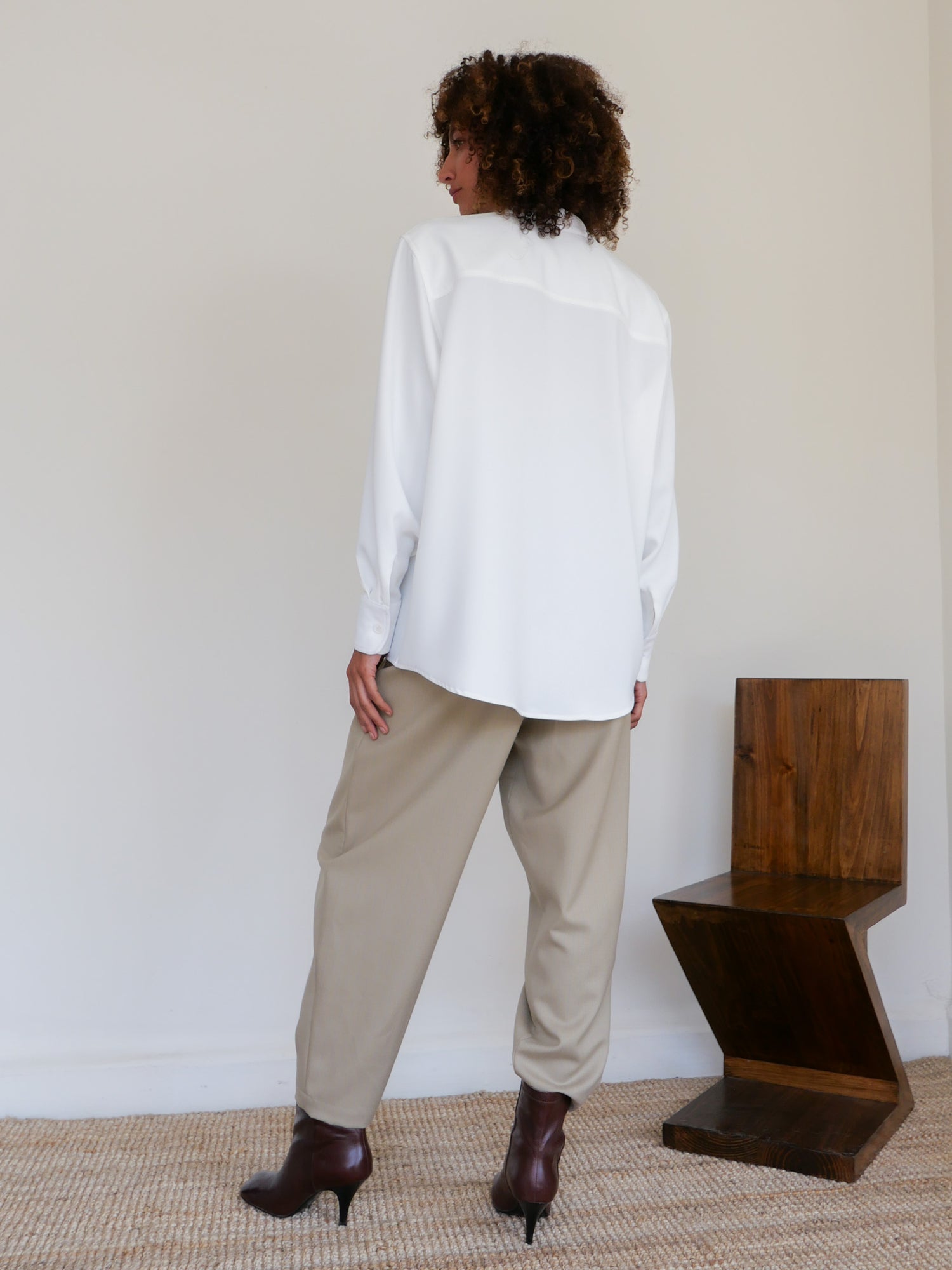 The Pinstripe Wool Barrel Trouser