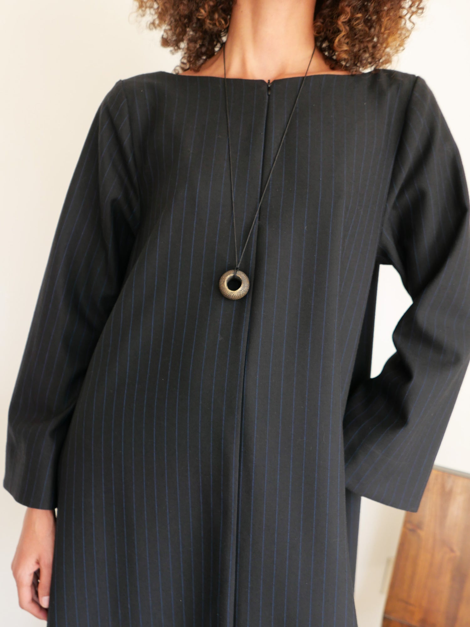 The Pinstripe Wool Kaftan