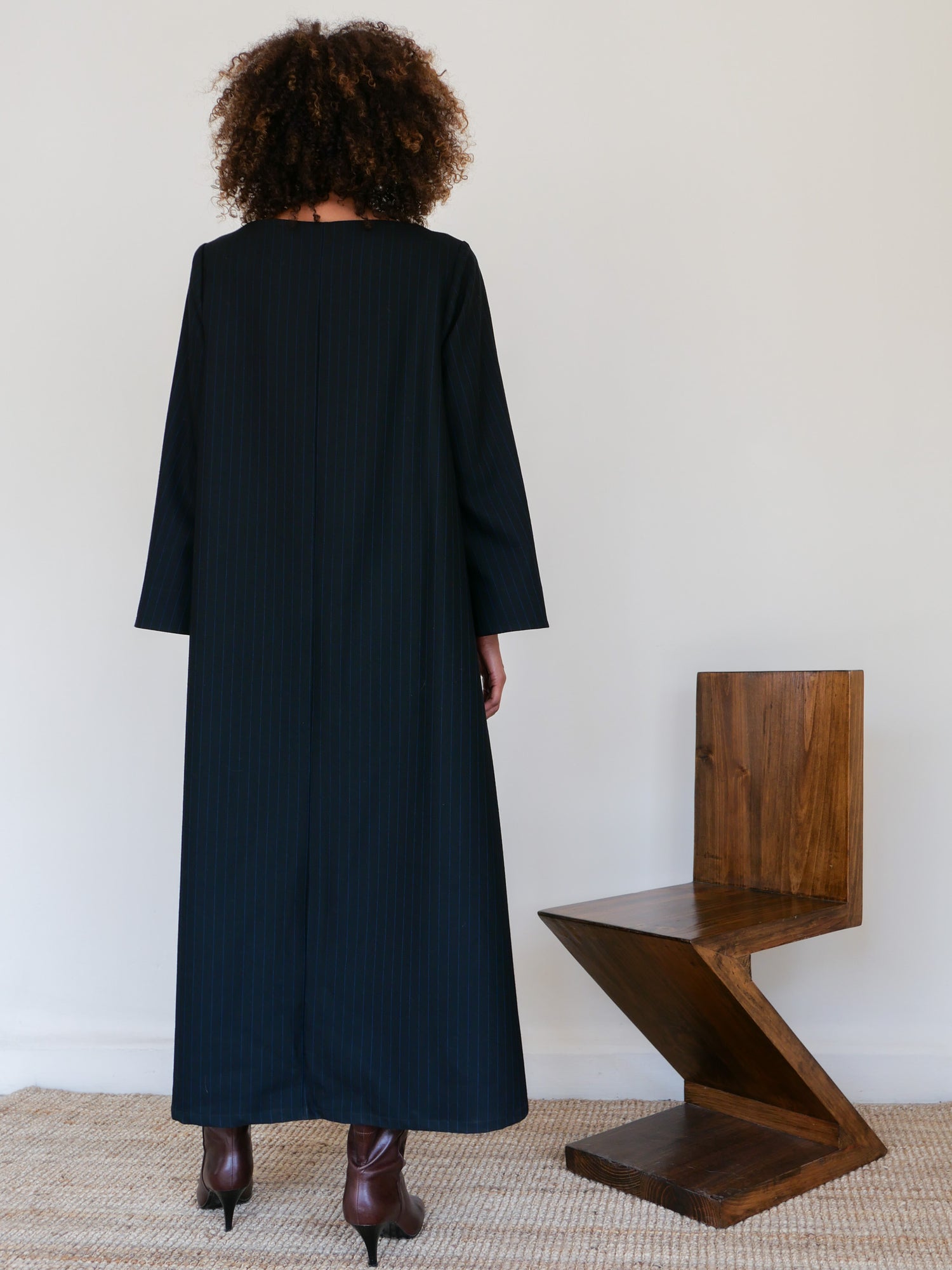 The Pinstripe Wool Kaftan