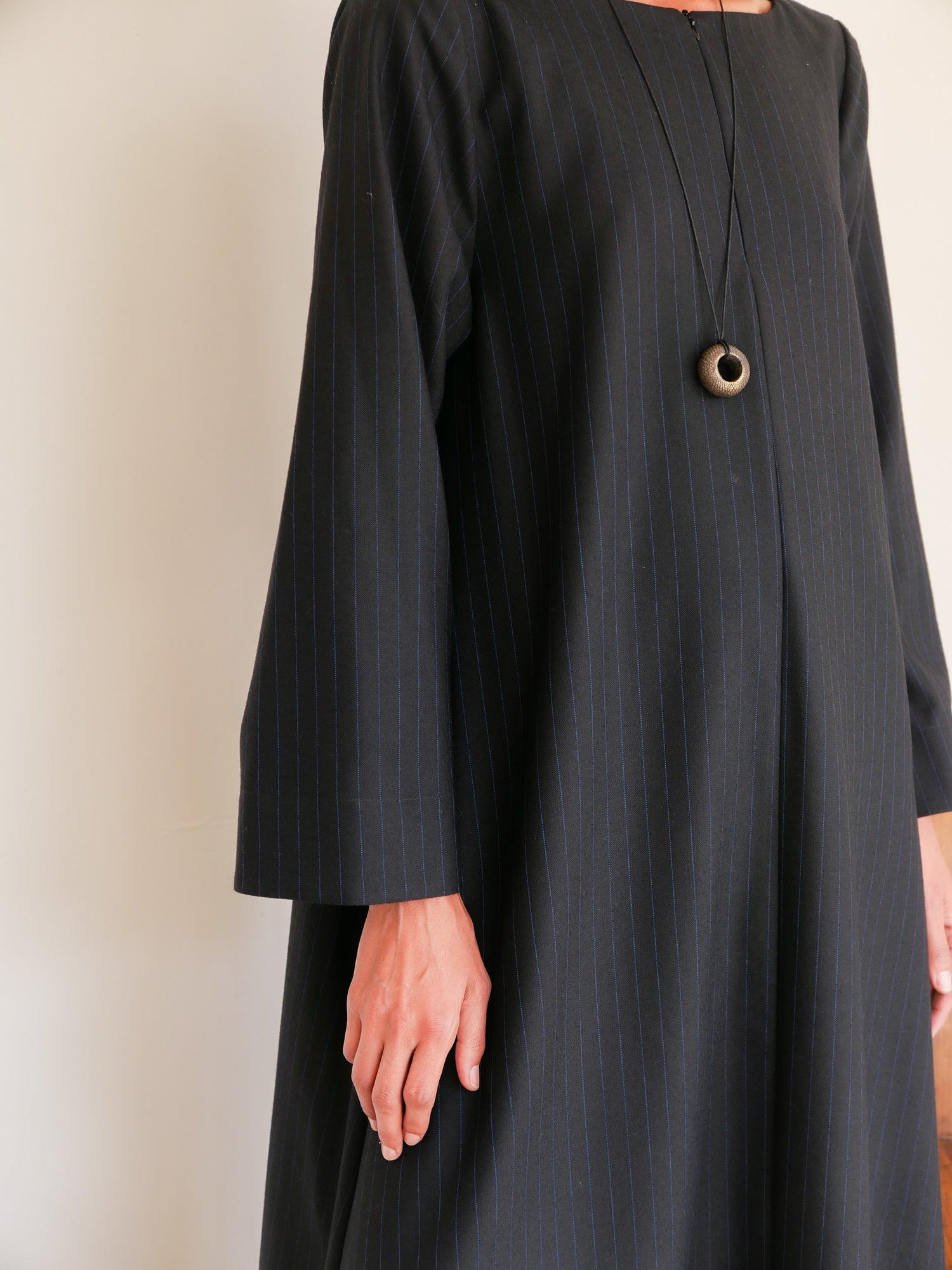 The Pinstripe Wool Kaftan