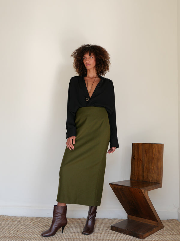 The Wool Ankle Skirt
