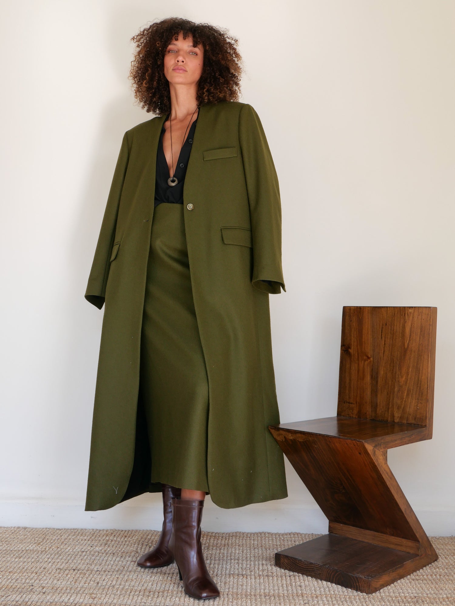 The Long Collarless Coat
