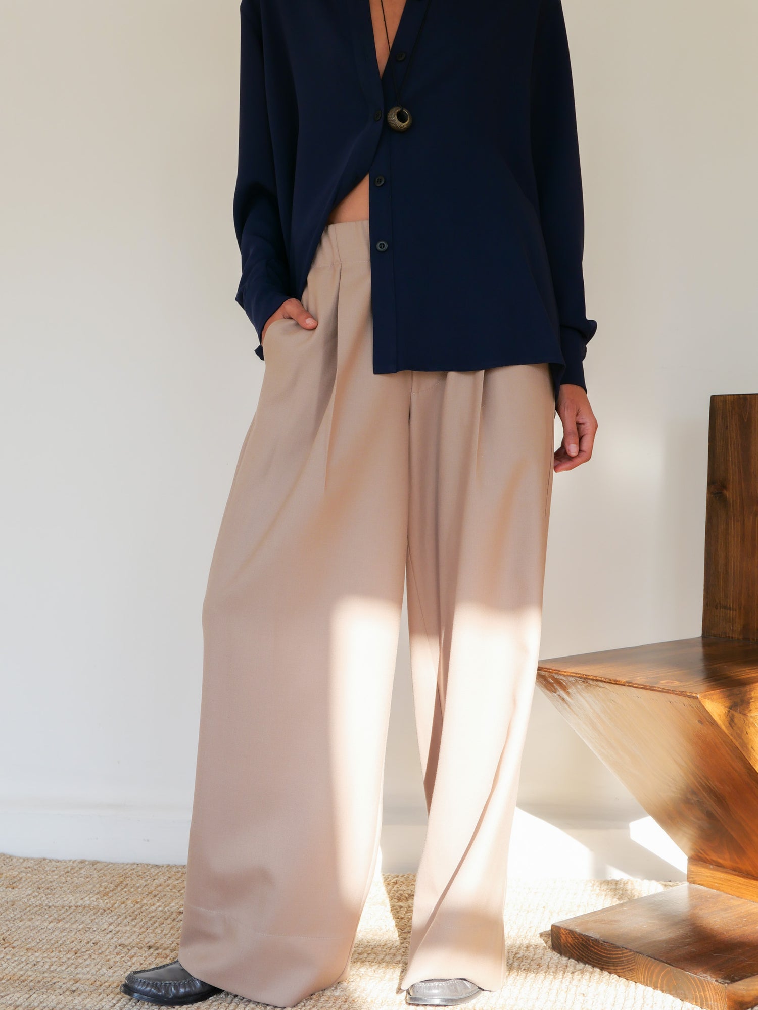 The Collarless Button Down