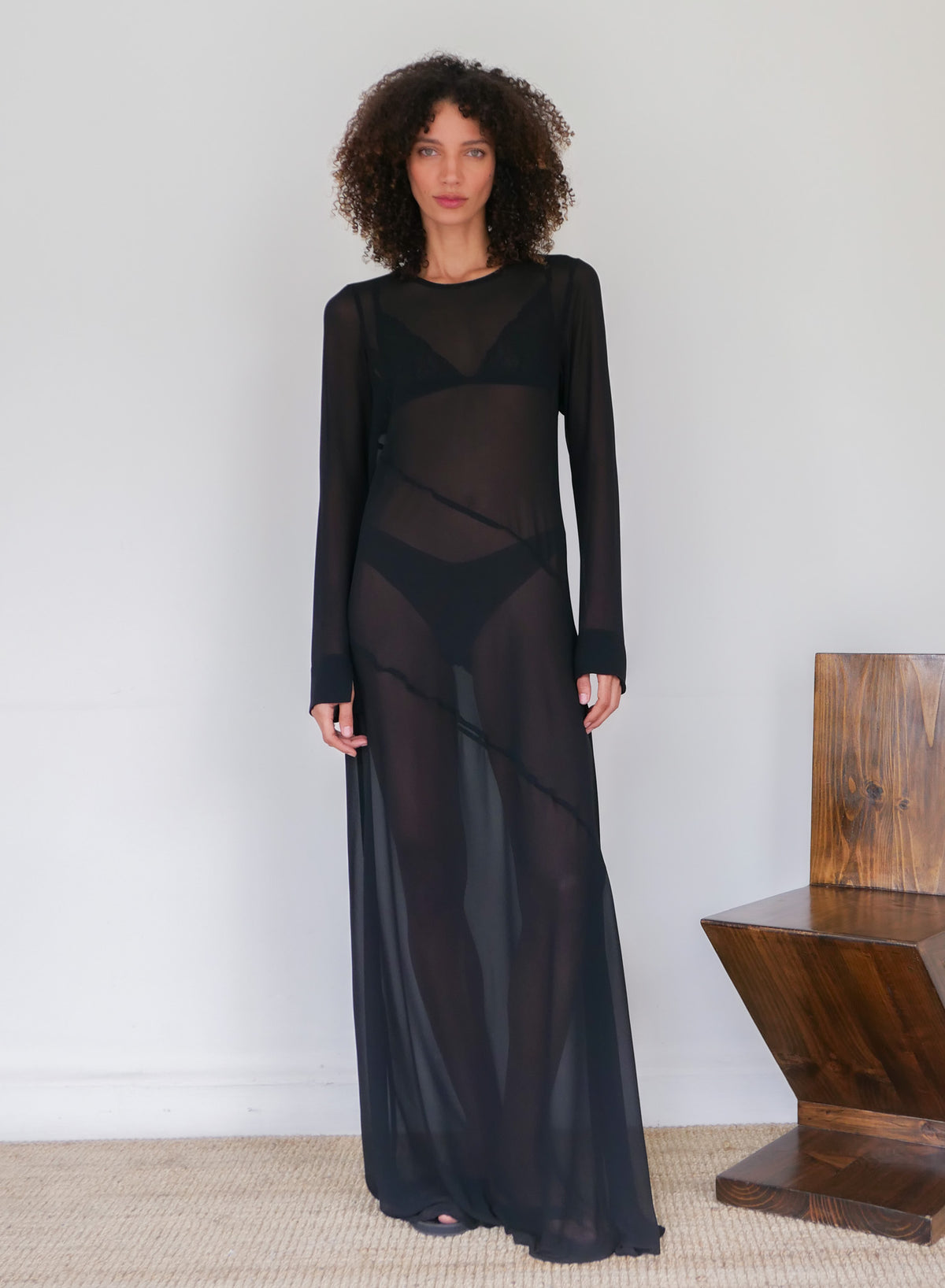 long sleeve georgette dress Dress Georgette  BERNADETTE