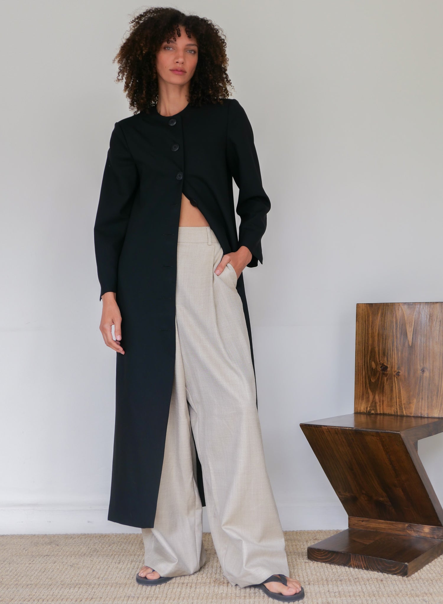 The Crepe Long Cardigan Coat