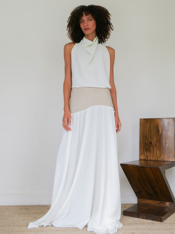 The Crepe Long Wave Skirt