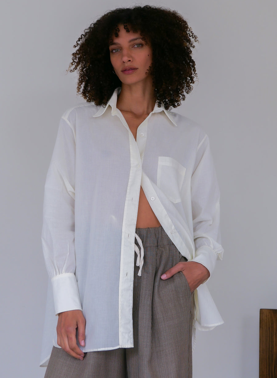 The Boyfriend Shirt in Cotton Voile