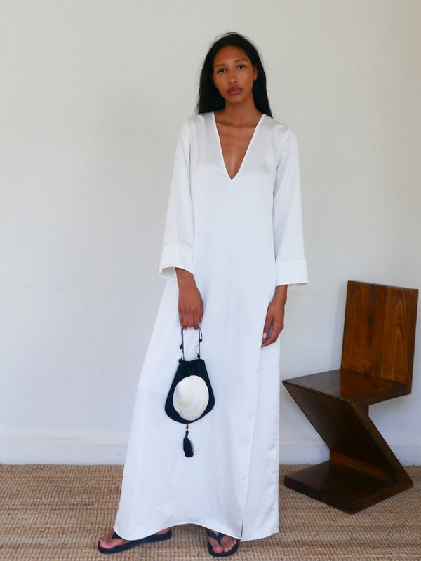 The Satin V Neck Kaftan