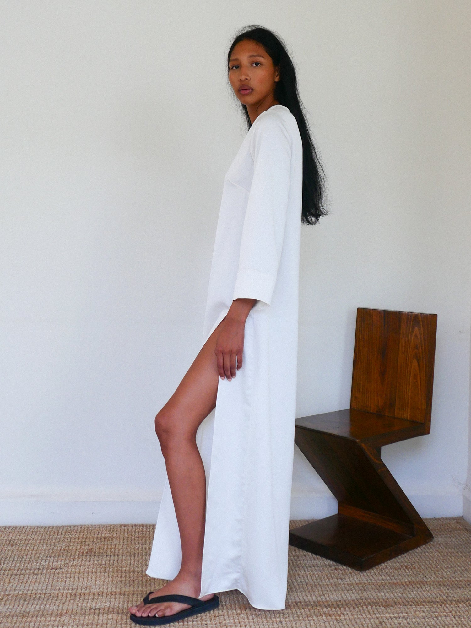 The Satin V Neck Kaftan