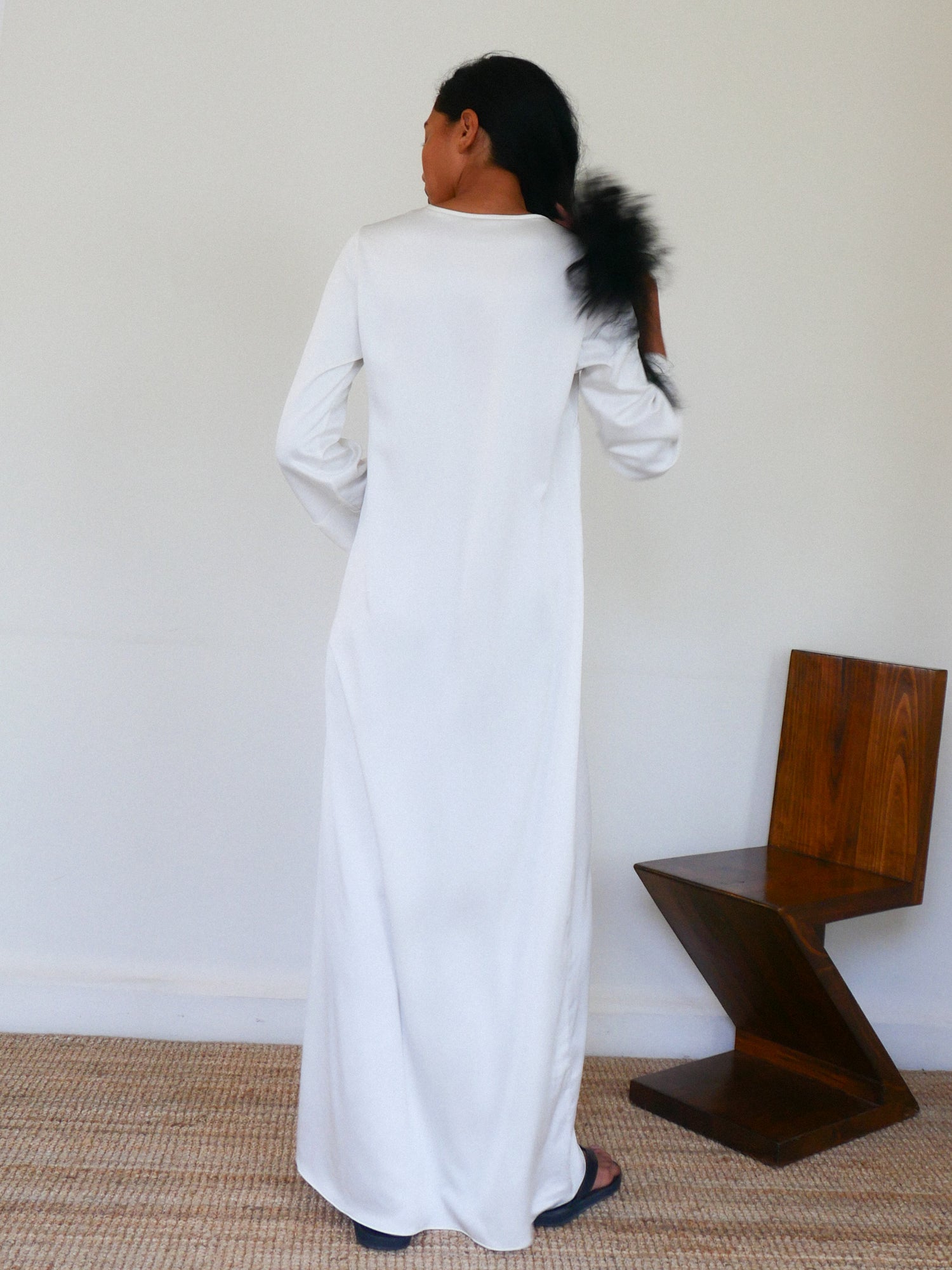 The Satin V Neck Kaftan