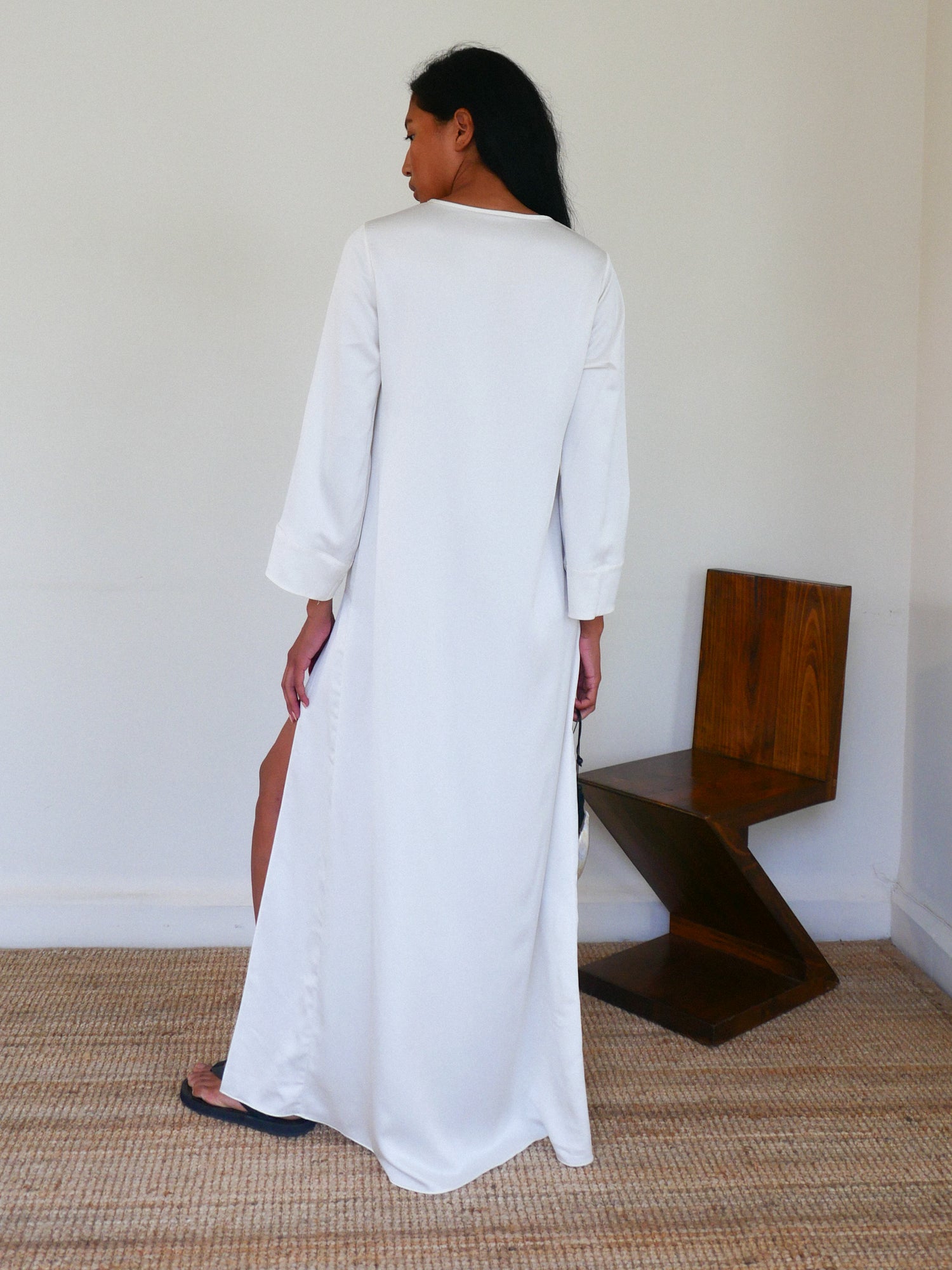The Satin V Neck Kaftan