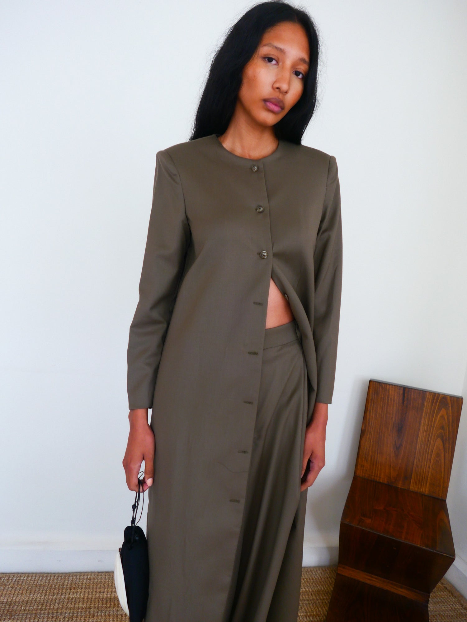 The Summer Wool Long Cardigan Coat