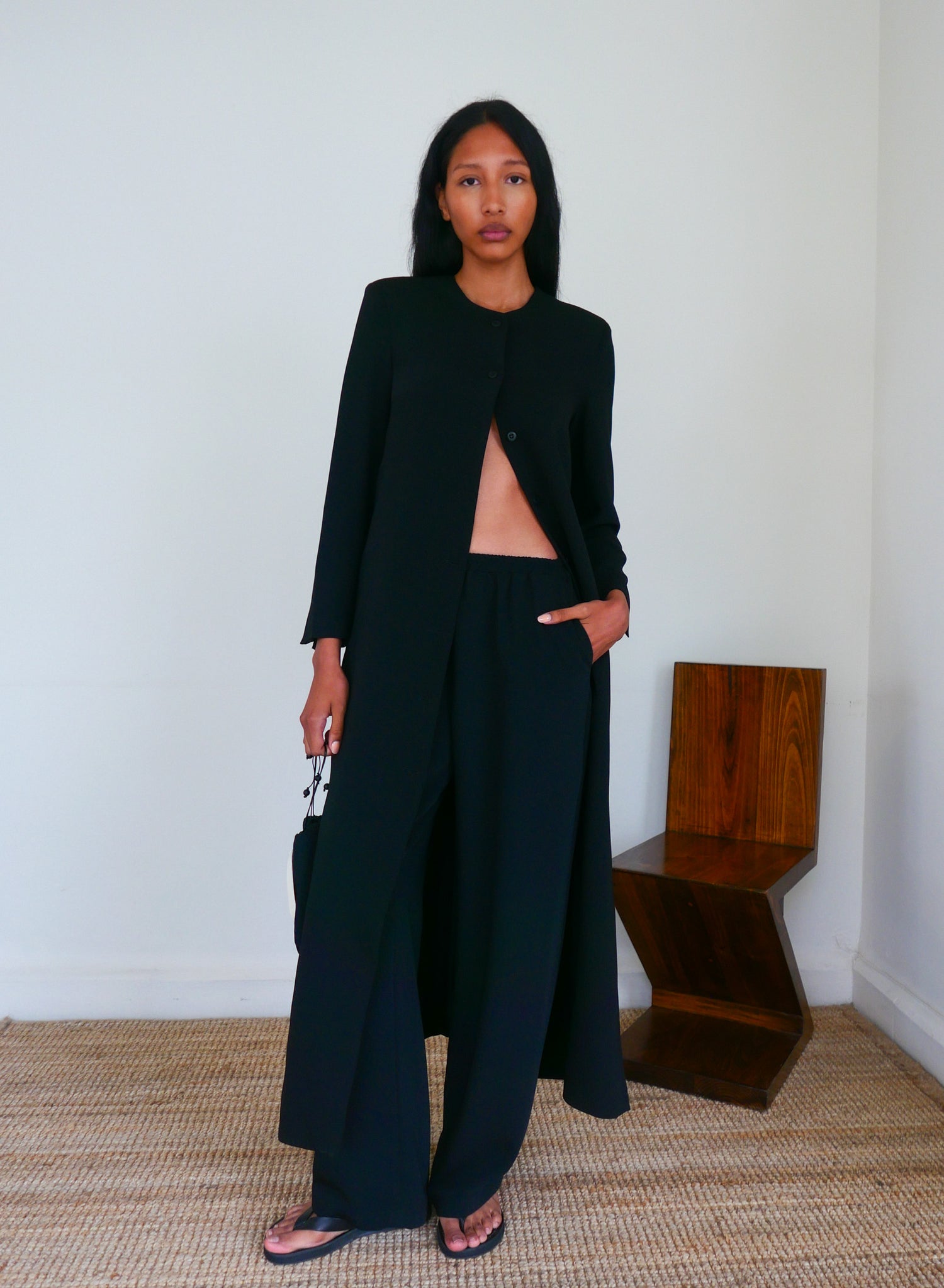 The Crepe Long Cardigan Coat