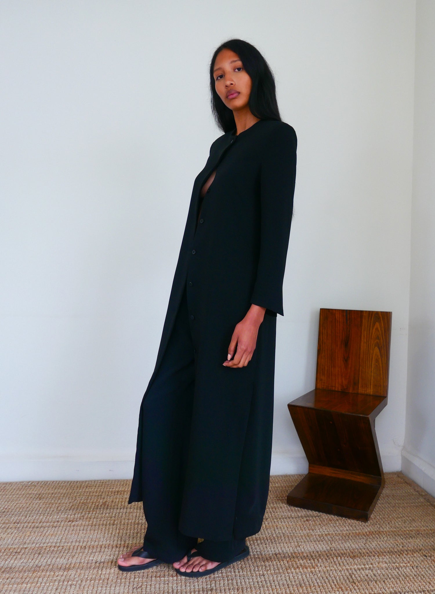 The Crepe Long Cardigan Coat