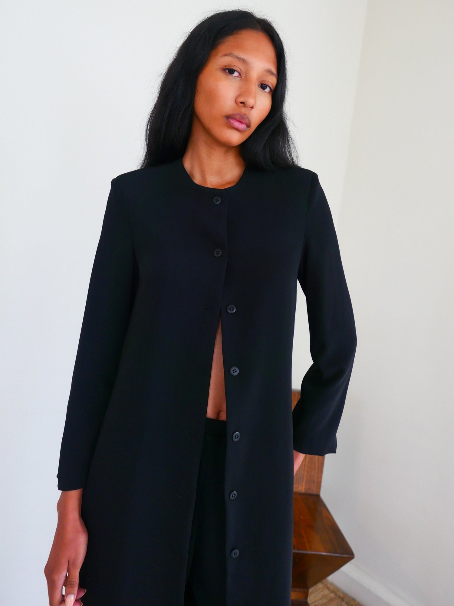 The Crepe Long Cardigan Coat