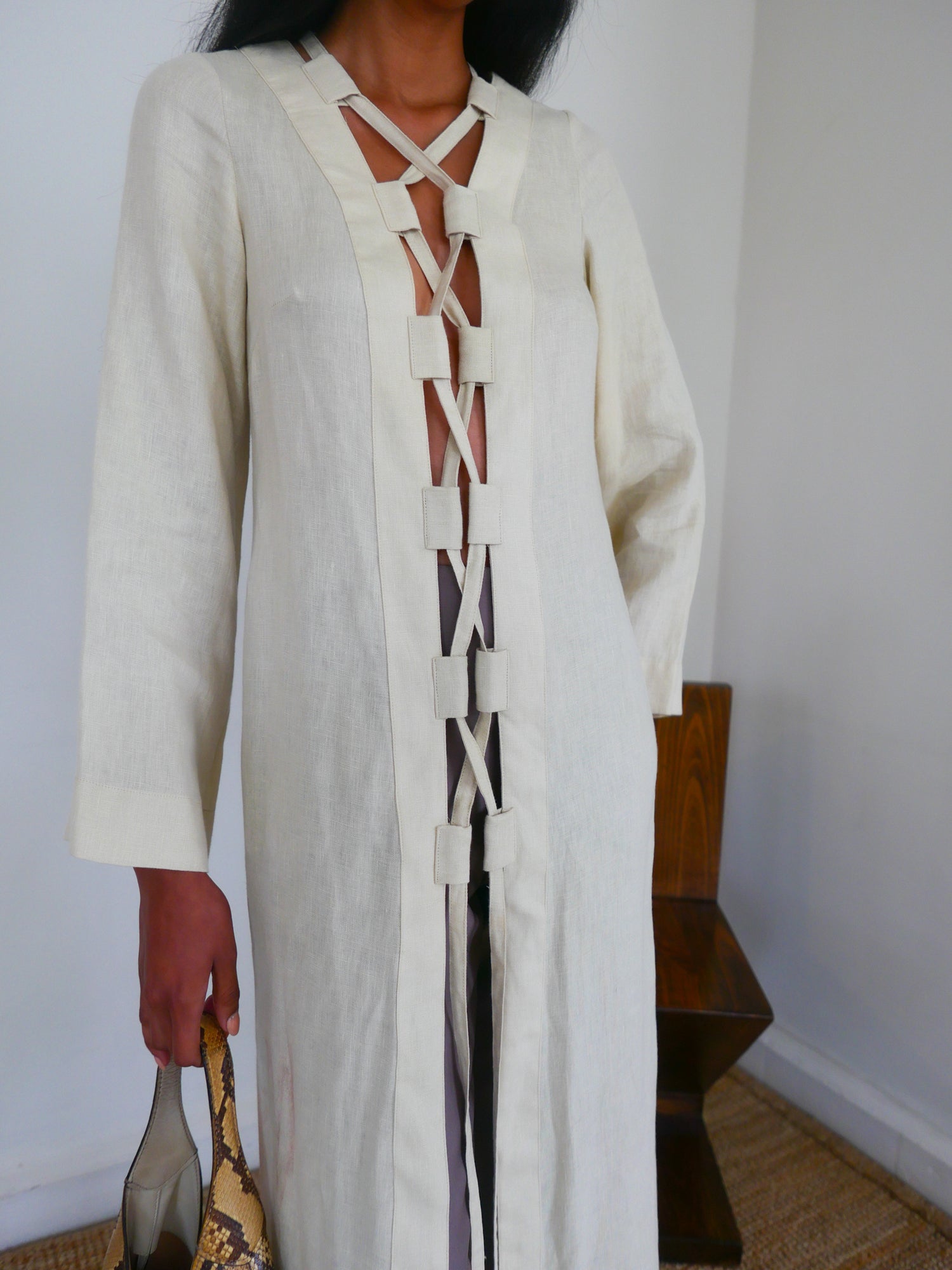 The Linen Lace-Up Duster