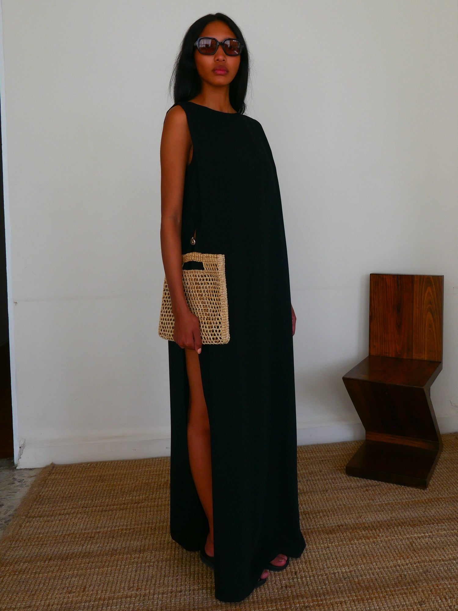 The Crepe Boat Neck Gown