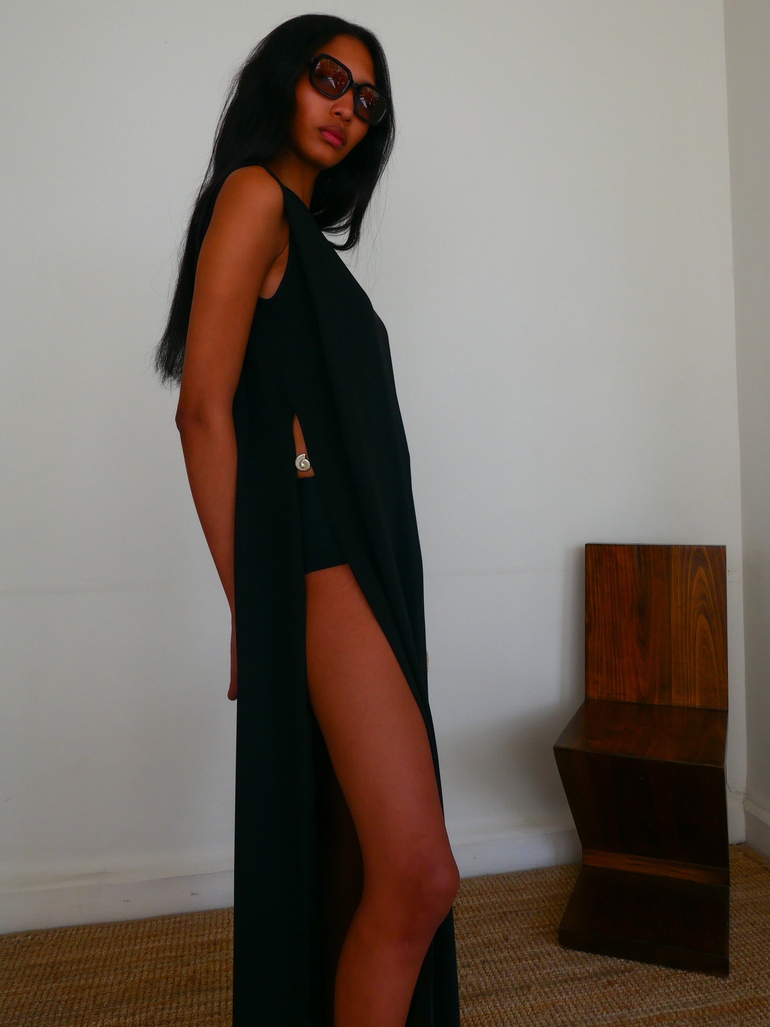 The Crepe Boat Neck Gown