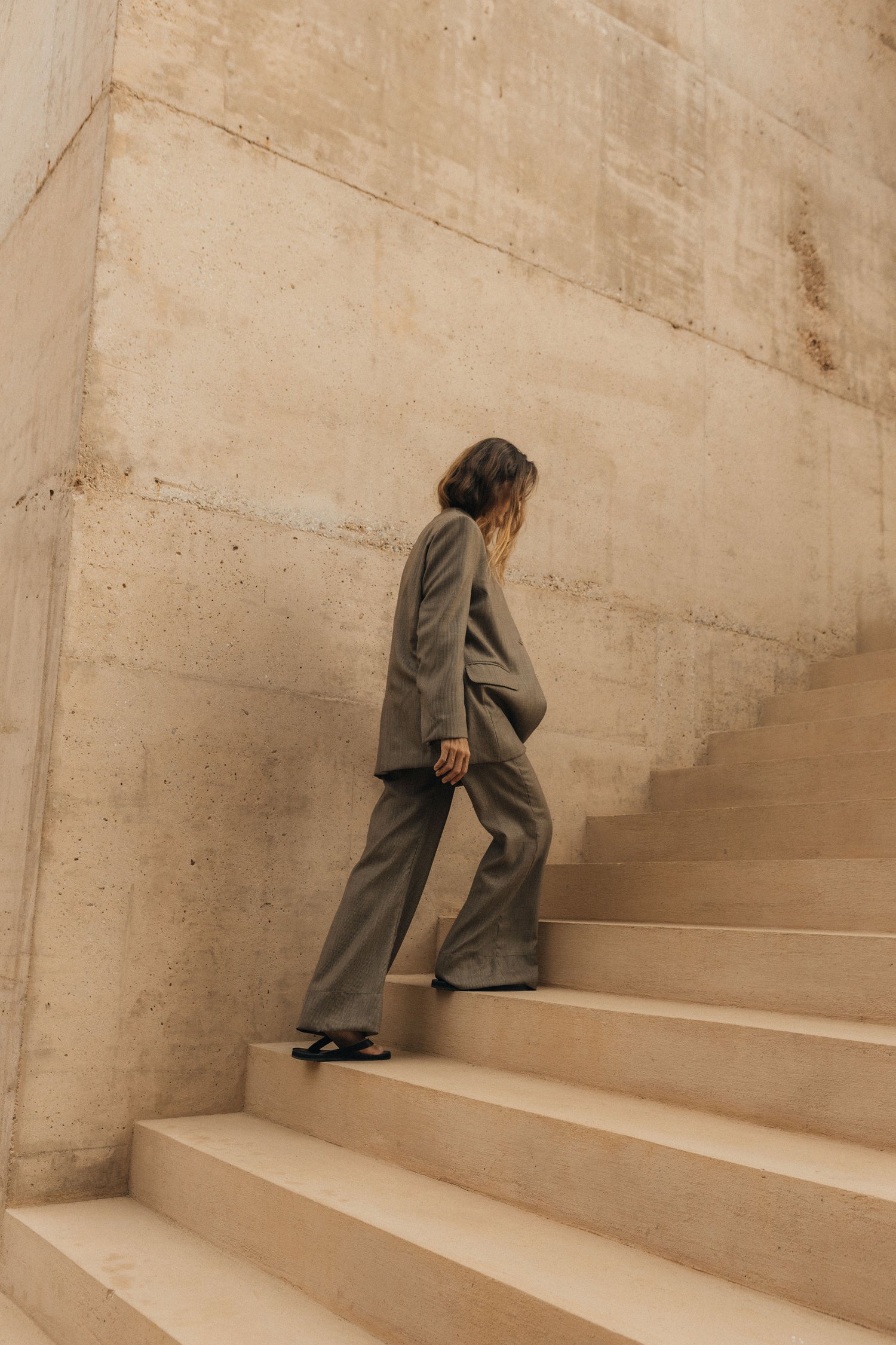 The Stripe Collarless Blazer