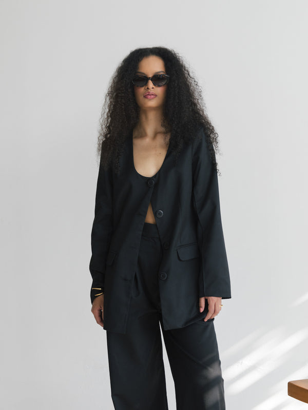 The Scoop Neck Blazer